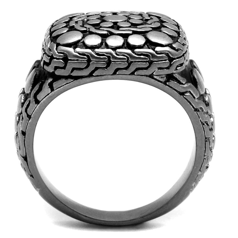 Men Sterling Silver Rings TK2420 Antique Silver Stainless Steel Ring with Epoxy