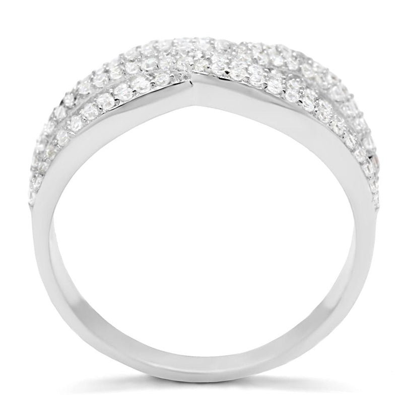 Men Sterling Silver Rings TS008 Rhodium 925 Sterling Silver Ring with CZ