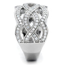 Men Sterling Silver Rings TS010 Rhodium 925 Sterling Silver Ring with CZ