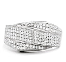 Men Sterling Silver Rings TS018 Rhodium 925 Sterling Silver Ring with CZ