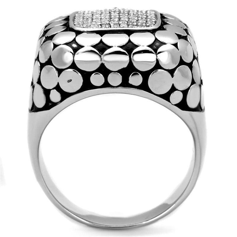 Silver Jewelry Rings Men Sterling Silver Rings TS215 Rhodium 925 Sterling Silver Ring with CZ Alamode Fashion Jewelry Outlet