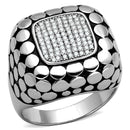 Men Sterling Silver Rings TS215 Rhodium 925 Sterling Silver Ring with CZ