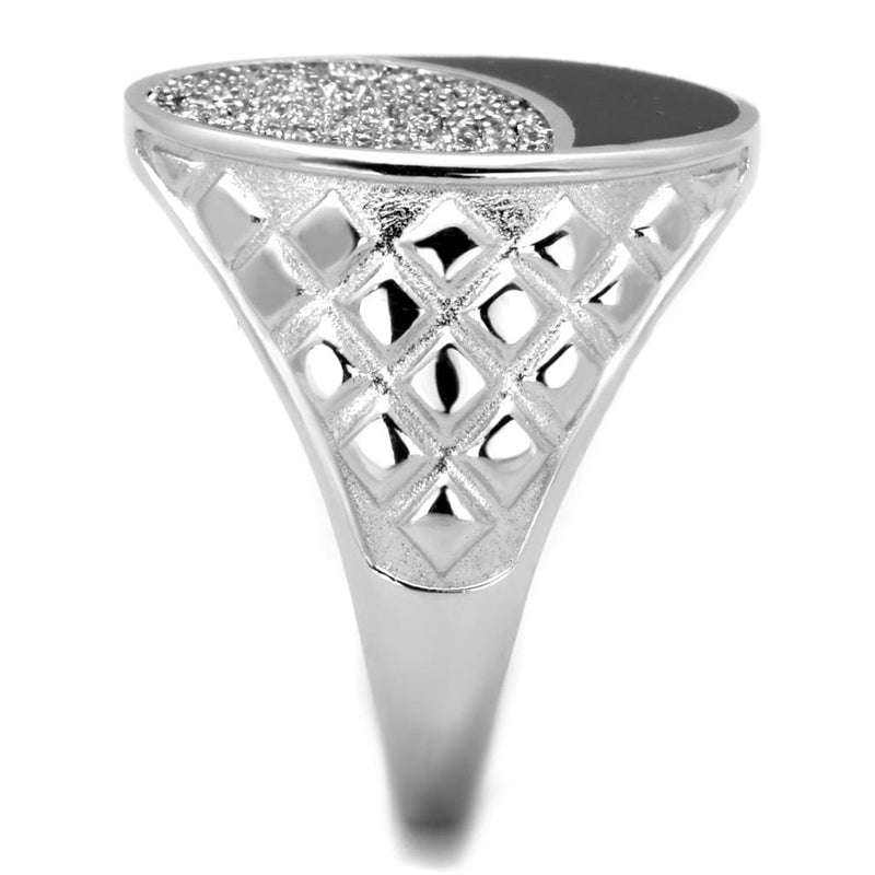 Men Sterling Silver Rings TS216 Rhodium 925 Sterling Silver Ring with CZ