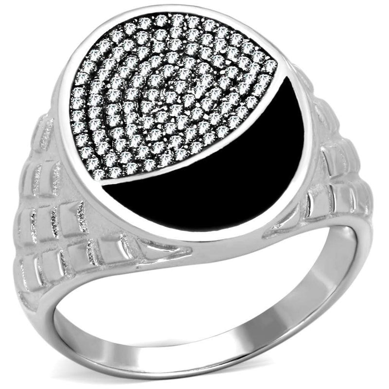 Men Sterling Silver Rings TS216 Rhodium 925 Sterling Silver Ring with CZ