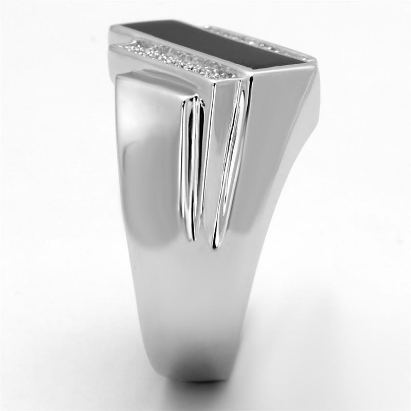 Silver Jewelry Rings Men Sterling Silver Rings TS218 Rhodium 925 Sterling Silver Ring with CZ Alamode Fashion Jewelry Outlet