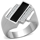 Men Sterling Silver Rings TS218 Rhodium 925 Sterling Silver Ring with CZ