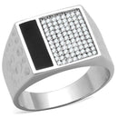 Men Sterling Silver Rings TS219 Rhodium 925 Sterling Silver Ring with CZ