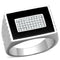 Men Sterling Silver Rings TS220 Rhodium 925 Sterling Silver Ring with CZ