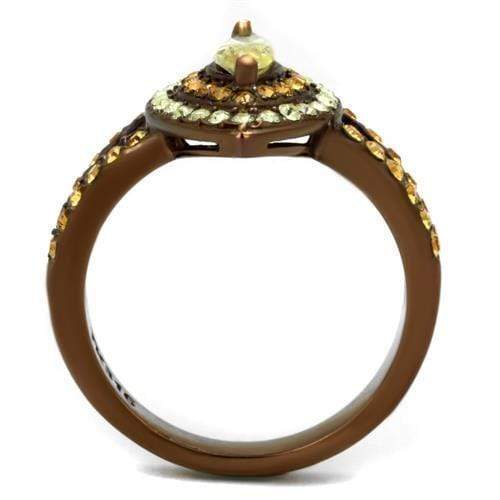 Mens Engagement Rings TK2838 Coffee light Stainless Steel Ring & CZ