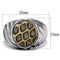 Mens Engagement Rings TK2859 Stainless Steel Ring with Leather in Animal pattern