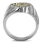 Mens Engagement Rings TK2859 Stainless Steel Ring with Leather in Animal pattern