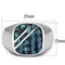 Mens Engagement Rings TK2860 Stainless Steel Ring with Leather in Aquamarine AB