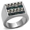 Mens Engagement Rings TK2861 Stainless Steel Ring with Leather in Assorted