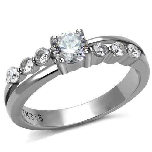 Mens Engagement Rings TK2865 Stainless Steel Ring with AAA Grade CZ