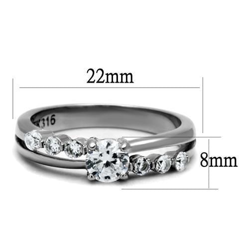 Mens Engagement Rings TK2865 Stainless Steel Ring with AAA Grade CZ