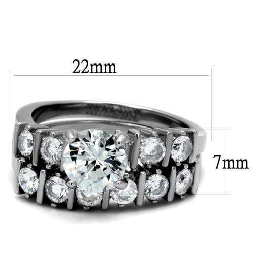 Mens Engagement Rings TK2869 Stainless Steel Ring with AAA Grade CZ