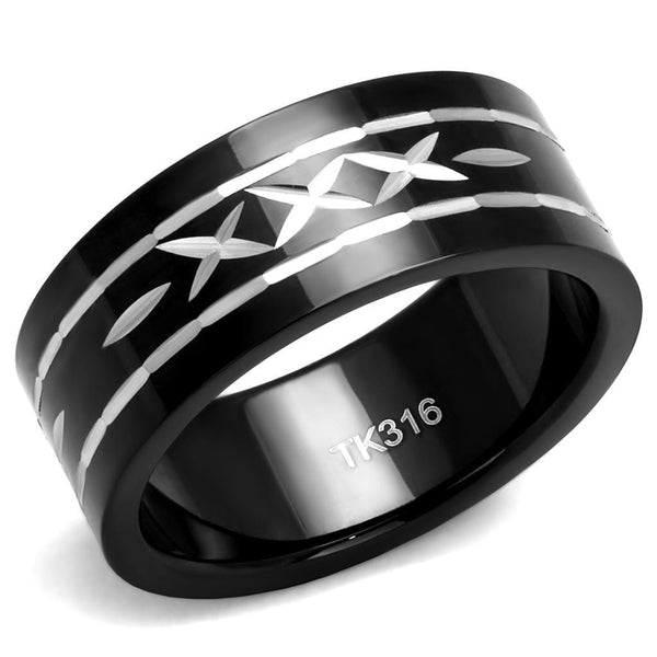 Mens Engagement Rings TK2928 Two-Tone Black - Stainless Steel Ring