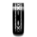 Silver Jewelry Rings Mens Engagement Rings TK2928 Two-Tone Black - Stainless Steel Ring Alamode Fashion Jewelry Outlet