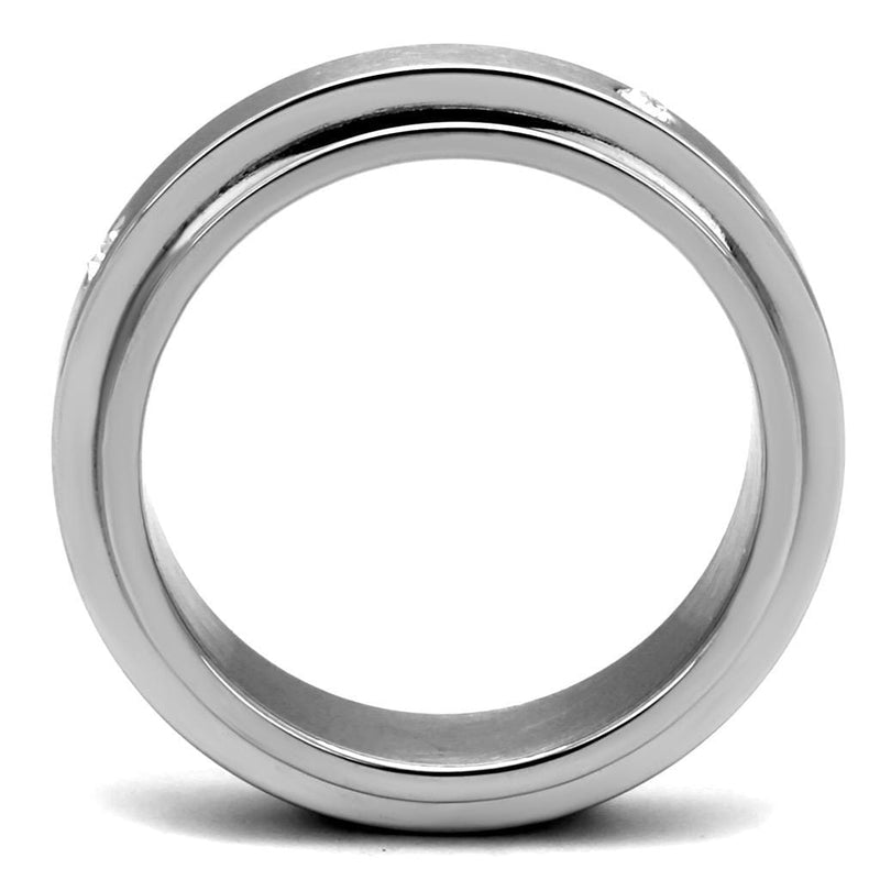 Mens Engagement Rings TK2933 Stainless Steel Ring with AAA Grade CZ