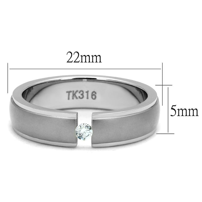 Mens Engagement Rings TK2935 Stainless Steel Ring with AAA Grade CZ