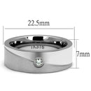 Mens Engagement Rings TK2937 Stainless Steel Ring with AAA Grade CZ