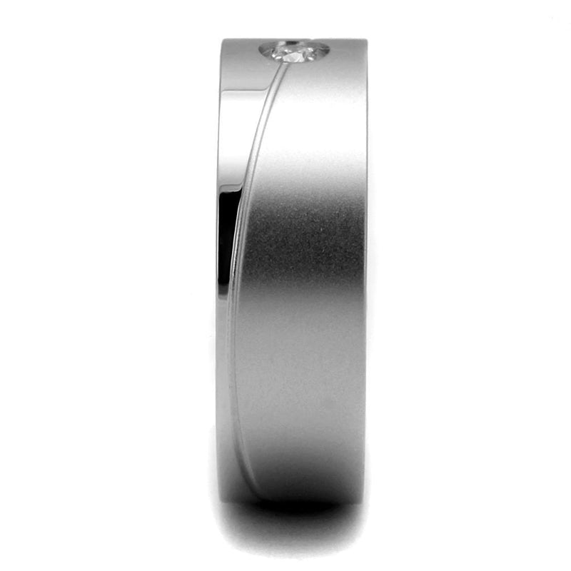 Mens Engagement Rings TK2937 Stainless Steel Ring with AAA Grade CZ