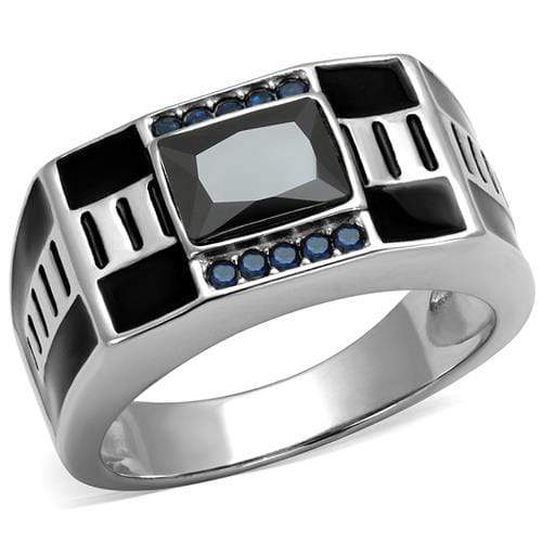 Mens Engagement Rings TK3002 Stainless Steel Ring with CZ