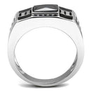 Mens Engagement Rings TK3002 Stainless Steel Ring with CZ