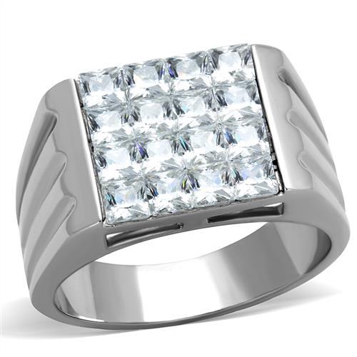 Mens Fashion Rings TK1803 Stainless Steel Ring with AAA Grade CZ