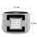 Mens Fashion Rings TK1809 Stainless Steel Ring with Top Grade Crystal