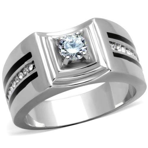 Mens Fashion Rings TK1814 Stainless Steel Ring with AAA Grade CZ