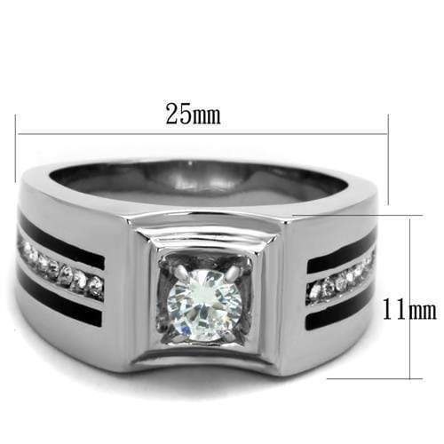 Silver Jewelry Rings Mens Fashion Rings TK1814 Stainless Steel Ring with AAA Grade CZ Alamode Fashion Jewelry Outlet