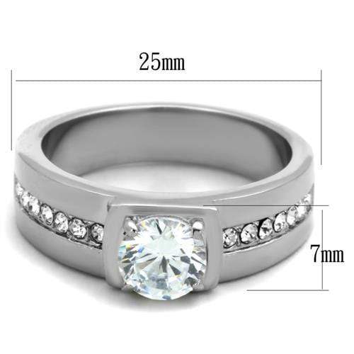 Silver Jewelry Rings Mens Fashion Rings TK1816 Stainless Steel Ring with AAA Grade CZ Alamode Fashion Jewelry Outlet