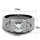 Mens Fashion Rings TK1817 Stainless Steel Ring with AAA Grade CZ