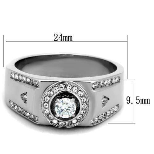 Mens Fashion Rings TK1819 Stainless Steel Ring with AAA Grade CZ