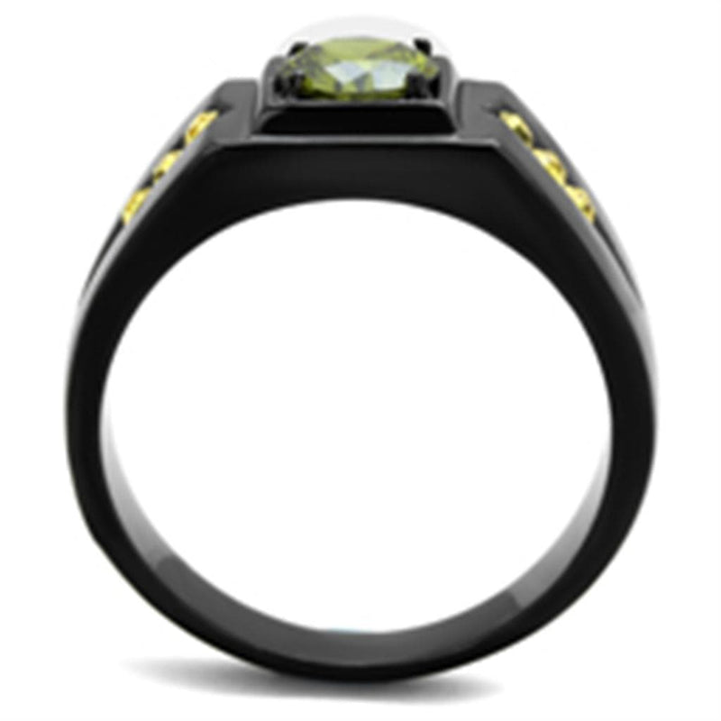 Mens Fashion Rings TK1928 - Stainless Steel Ring & CZ in Olivine color