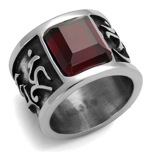 Mens Fashion Rings TK1964 Stainless Steel Ring with Synthetic in Siam