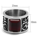 Mens Fashion Rings TK1964 Stainless Steel Ring with Synthetic in Siam