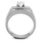 Mens Fashion Rings TK2052 Stainless Steel Ring with AAA Grade CZ