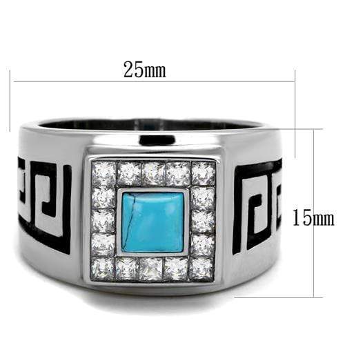 Mens Fashion Rings TK2053 Stainless Steel Ring with Synthetic