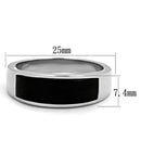 Mens Fashion Rings TK2062J Stainless Steel Ring with Synthetic in Jet