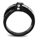 Silver Jewelry Rings Mens Fashion Rings TK2139 Black - Stainless Steel Ring with AAA Grade CZ Alamode Fashion Jewelry Outlet