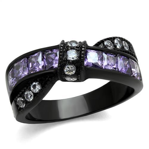 Mens Fashion Rings TK2140 Black - Stainless Steel Ring with AAA Grade CZ