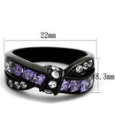 Mens Fashion Rings TK2140 Black - Stainless Steel Ring with AAA Grade CZ