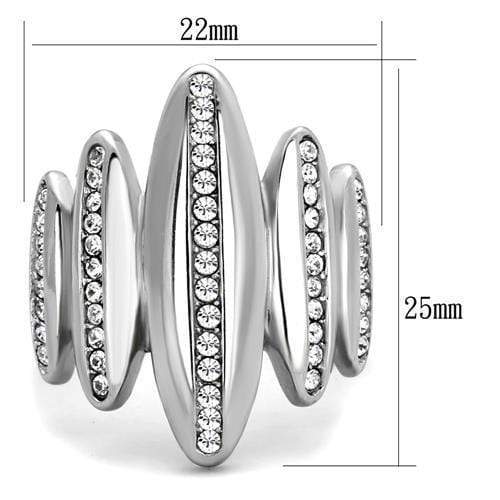 Mens Fashion Rings TK2156 Stainless Steel Ring with Top Grade Crystal