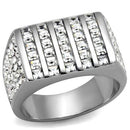 Silver Jewelry Rings Mens Fashion Rings TK2219 Stainless Steel Ring with Top Grade Crystal Alamode Fashion Jewelry Outlet