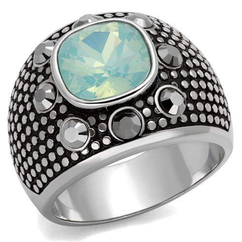 Mens Fashion Rings TK2223 Stainless Steel Ring with Crystal in Fireopal