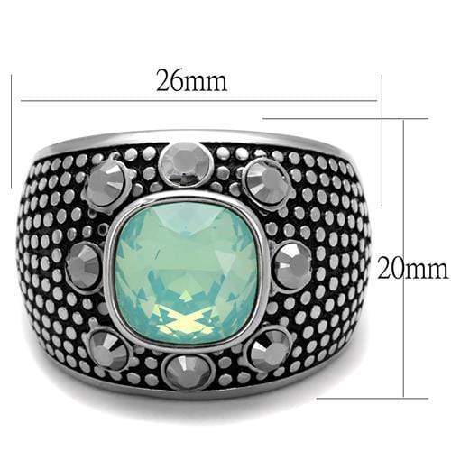 Silver Jewelry Rings Mens Fashion Rings TK2223 Stainless Steel Ring with Crystal in Fireopal Alamode Fashion Jewelry Outlet