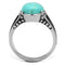 Silver Jewelry Rings Mens Fashion Rings TK2228 Stainless Steel Ring with Synthetic in Turquoise Alamode Fashion Jewelry Outlet