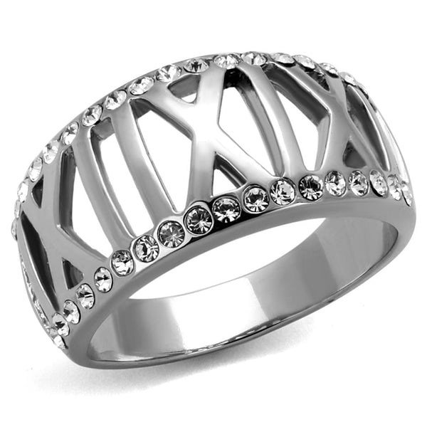 Mens Fashion Rings TK2257 Stainless Steel Ring with Top Grade Crystal